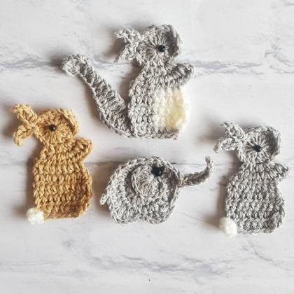 Set of 4 Crochet Animals, Squirrel ..