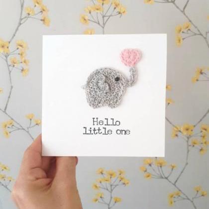 Cute Crochet Greeting Card, Handmad..