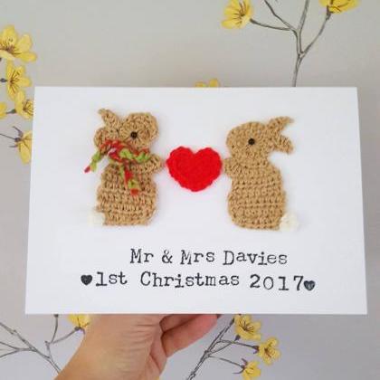 Personalised Christmas Card,Crochet..