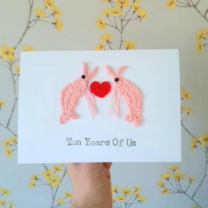 Crochet Greeting Card, Personalised..