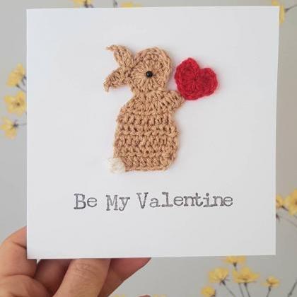 Valentine Bunny & Heart Crochet Gre..