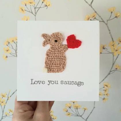Valentine Bunny & Heart Crochet Gre..