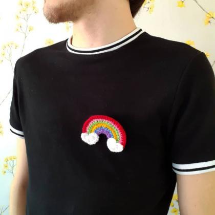 Rainbow Crochet Brooch, Rainbow Fas..