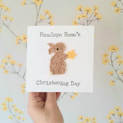Cute Crochet Card, Personalised Han..
