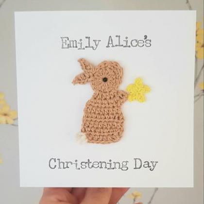 Cute Crochet Card, Personalised Han..