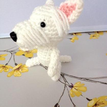 Mini Westie Crochet Dog with Bone &..
