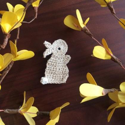 Handmade Crochet Bunny Rabbit Brooch Pin, Crochet..